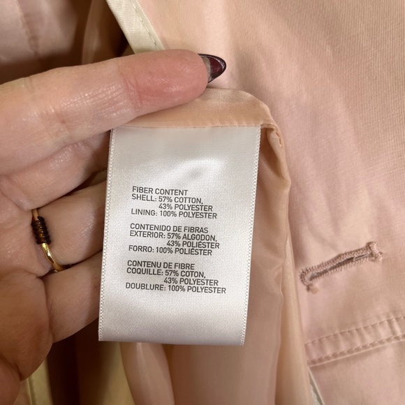 Betsey Johnson Light Pink Trench Coat coquette corset swing twirl sz L jacket - Picture 14 of 16